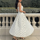 Women Sexy Loose Polka Dot Suspender Dress