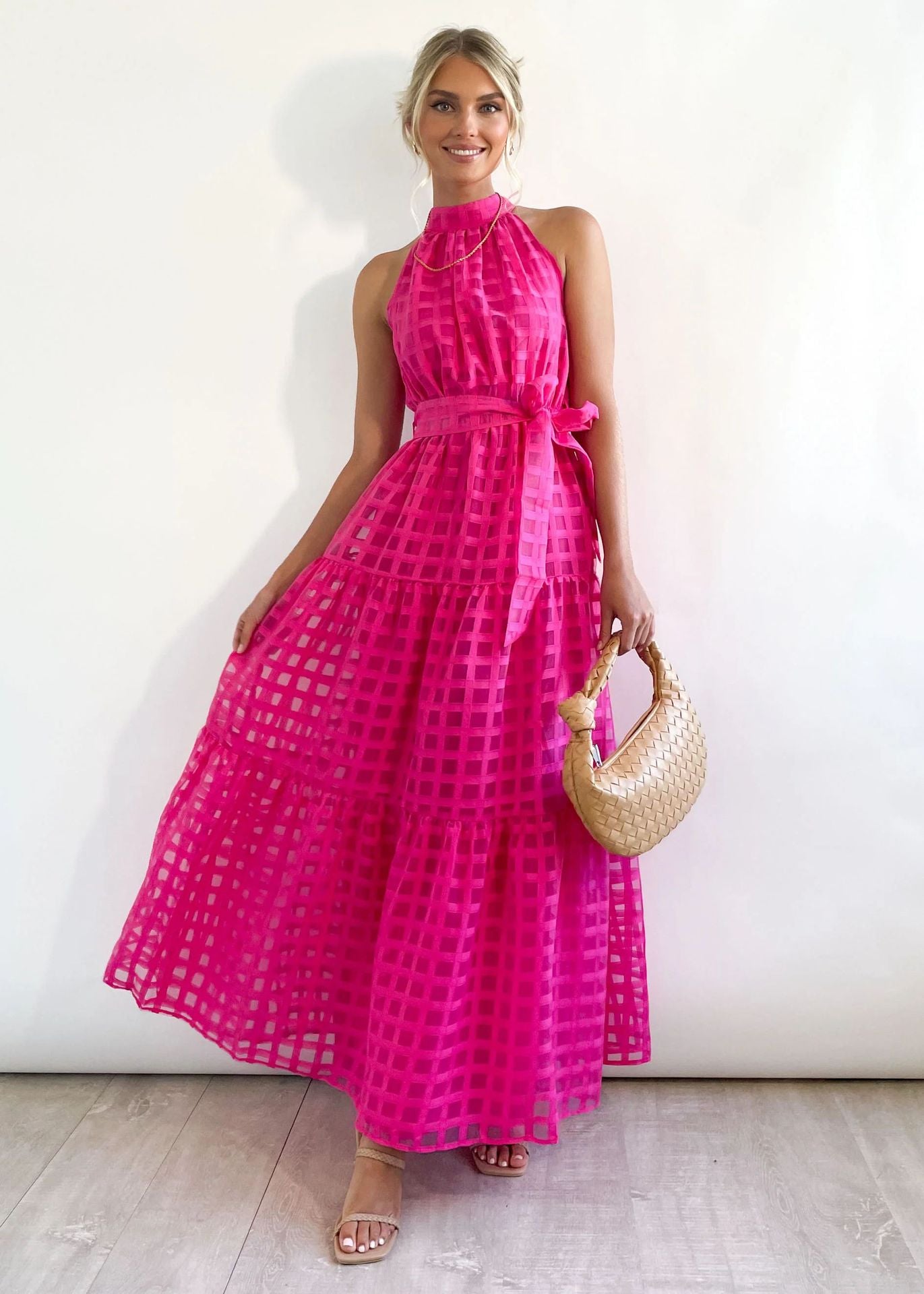 Women's Casual Sleeveless Waist Dress Women's Long Dress