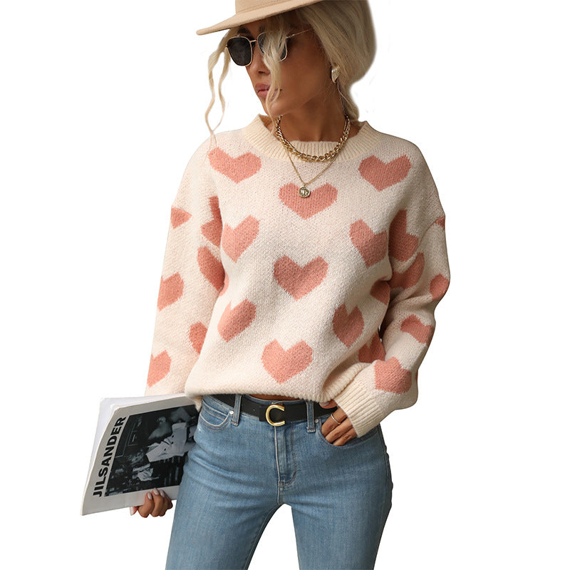 Valentine's Day Love Long Sleeve Pink Sweater