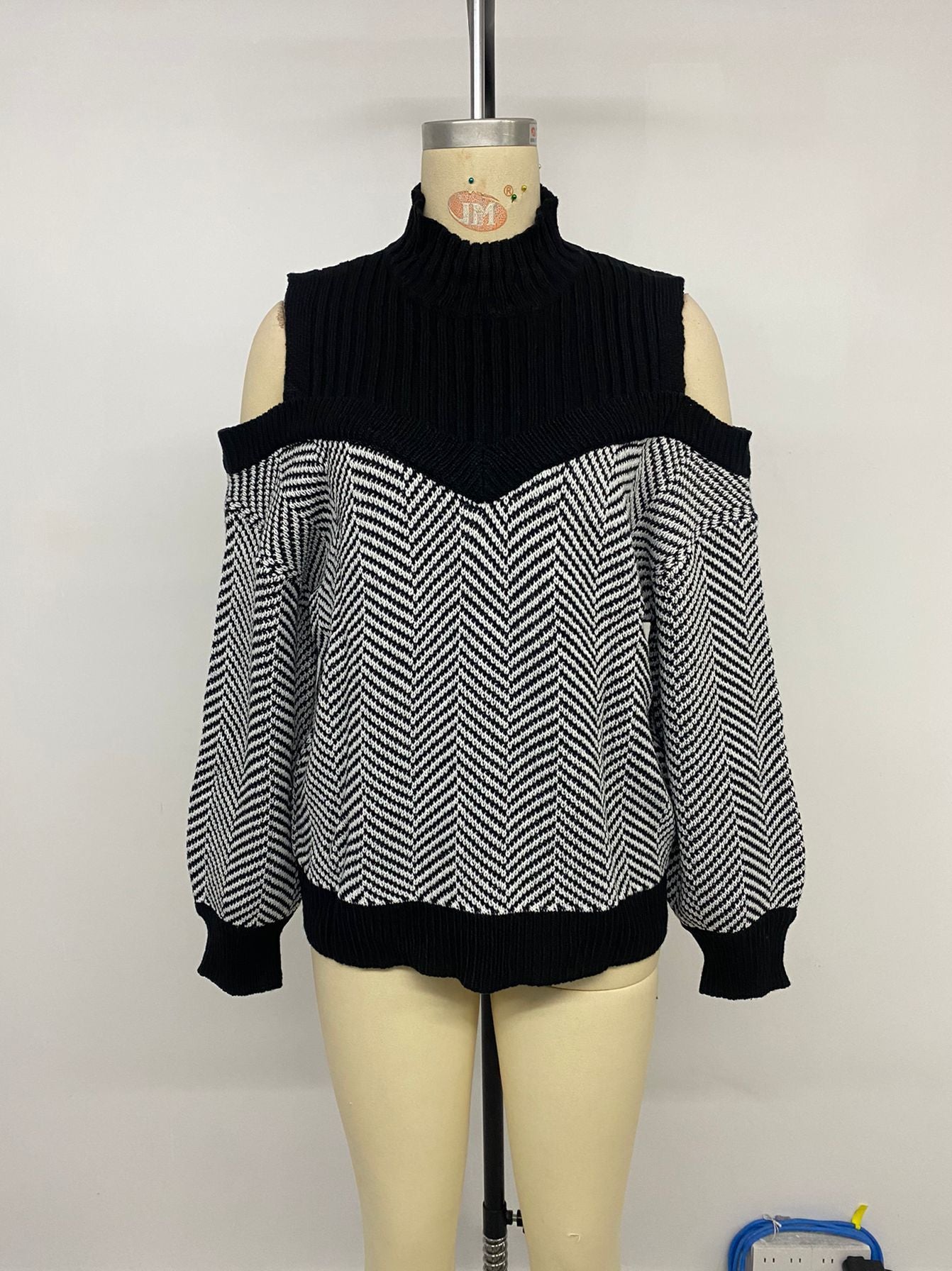 Casual Loose Striped Off Shoulder Sweater Women