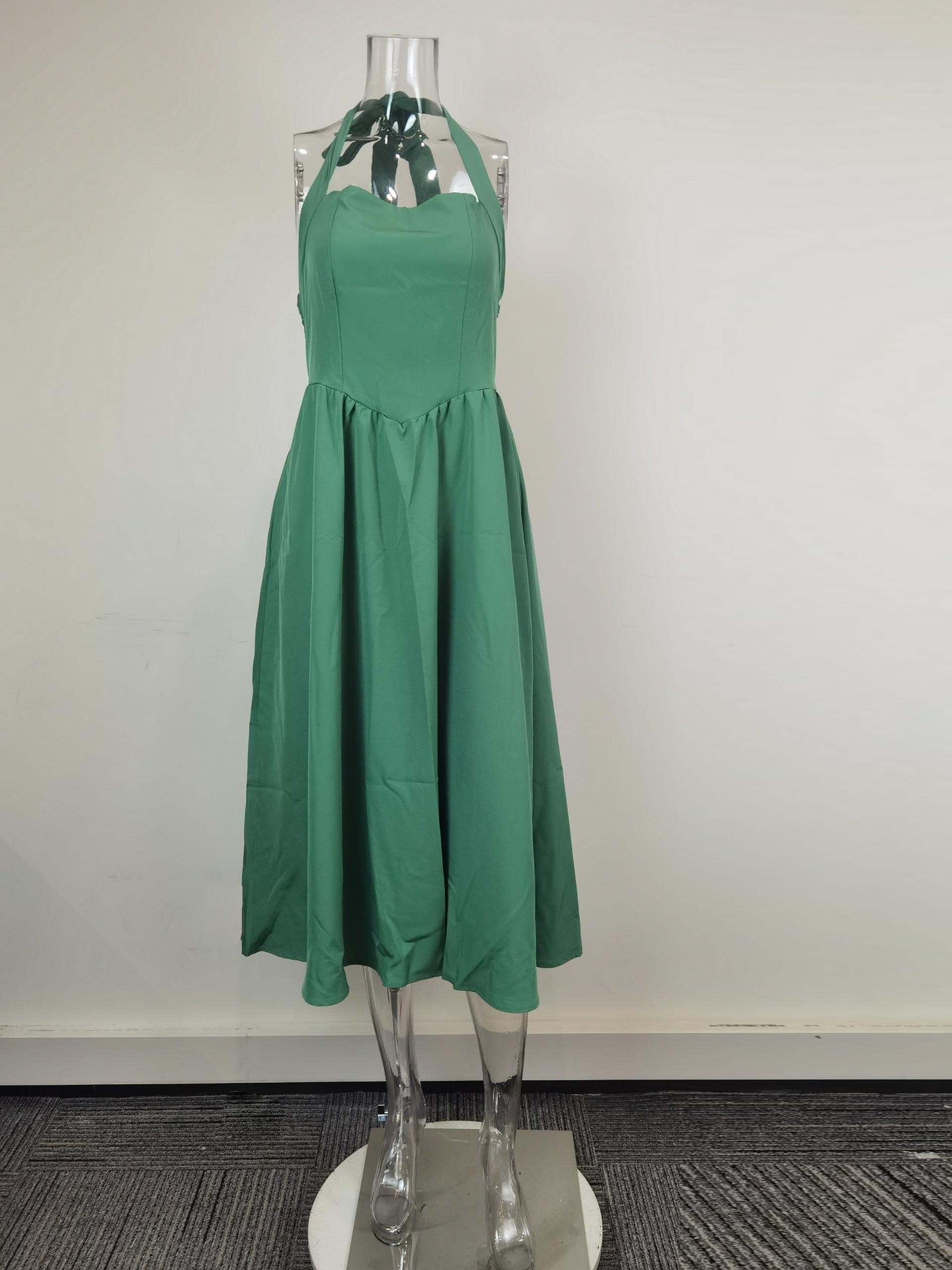 Women Square Neck Halter Dress