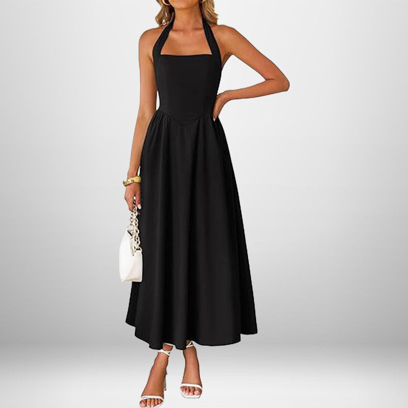 Women Square Neck Halter Dress
