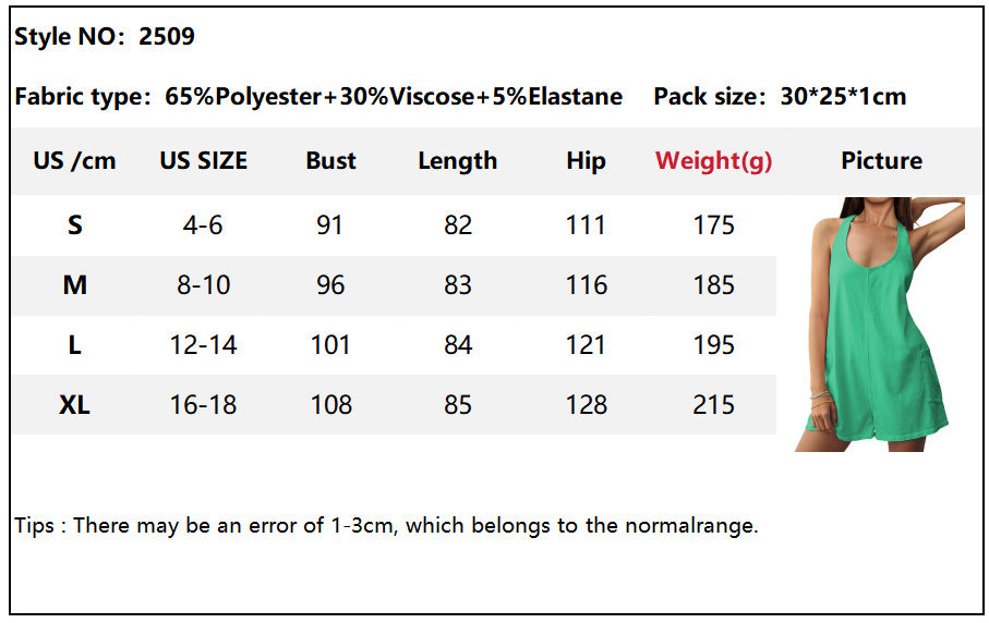 Loose Slacks Backless Women's Sleevless Jumpsuit