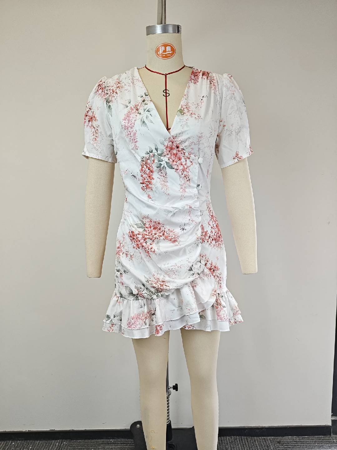 Women's Elegant Floral Ruffle Trim Dress