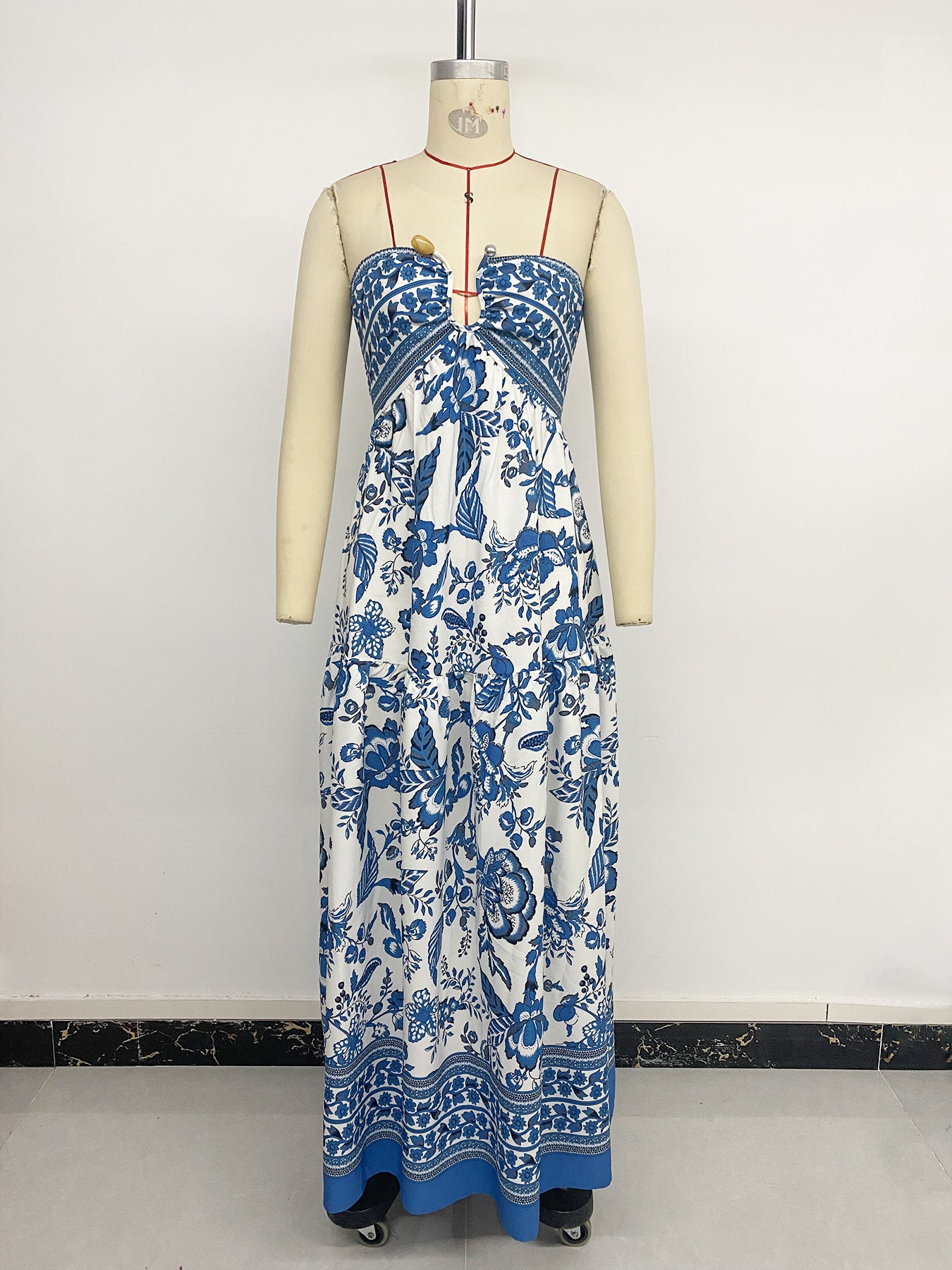 Women Tube Sleeveless Print Long Dress