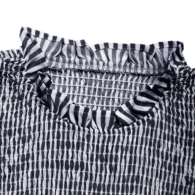 Casual Women's Lace Sleeveless Striped Dress