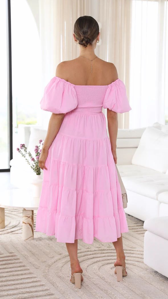 Women Bubble Sleeve Holiday Skinny Long Dress High Waist Shoulder Print Dress