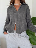 Women's Long Sleeve Solid Color Sweater Women's Knitted Jacket