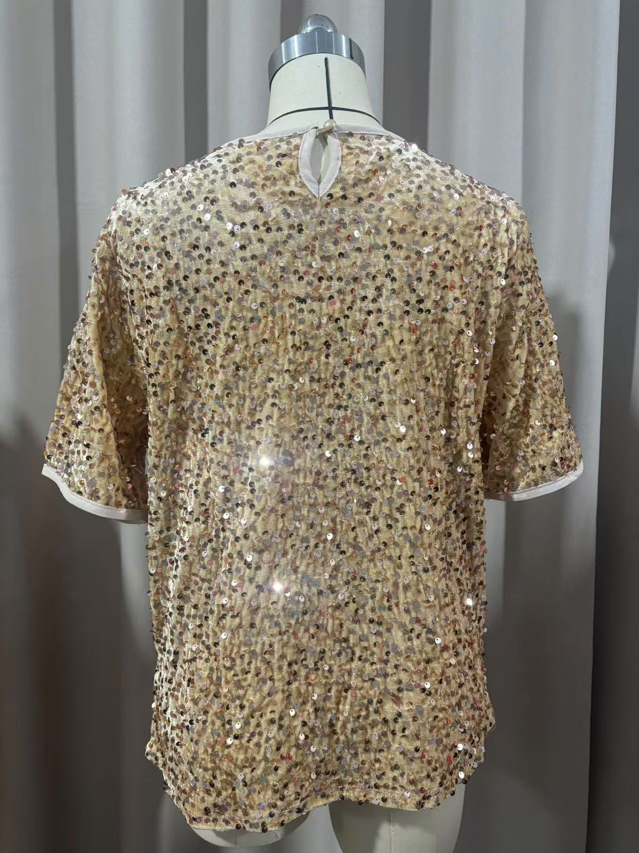 Short Sleeve Bag Neck Crew Neck Top Women's T-Shirt