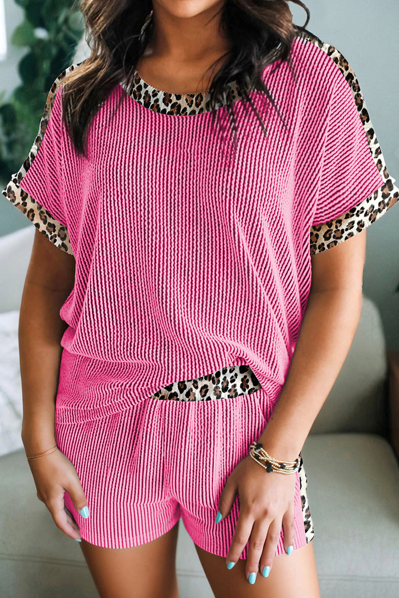 Women's two-piece female leopard print casual suit