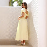 Women Summer Sexy Slim Sexy Hollow Slim Backless Vacation Medium Long Dress