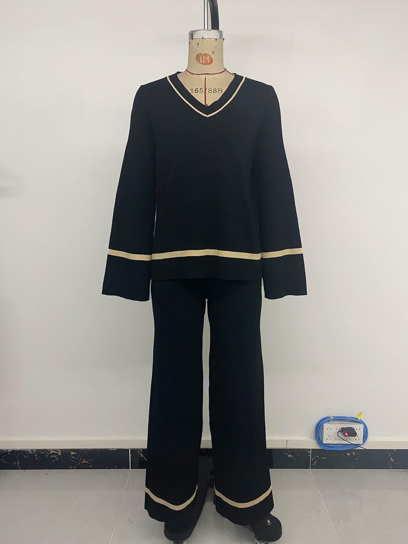 Casual Retro Two-piece Set Loose Contrasting Color Set
