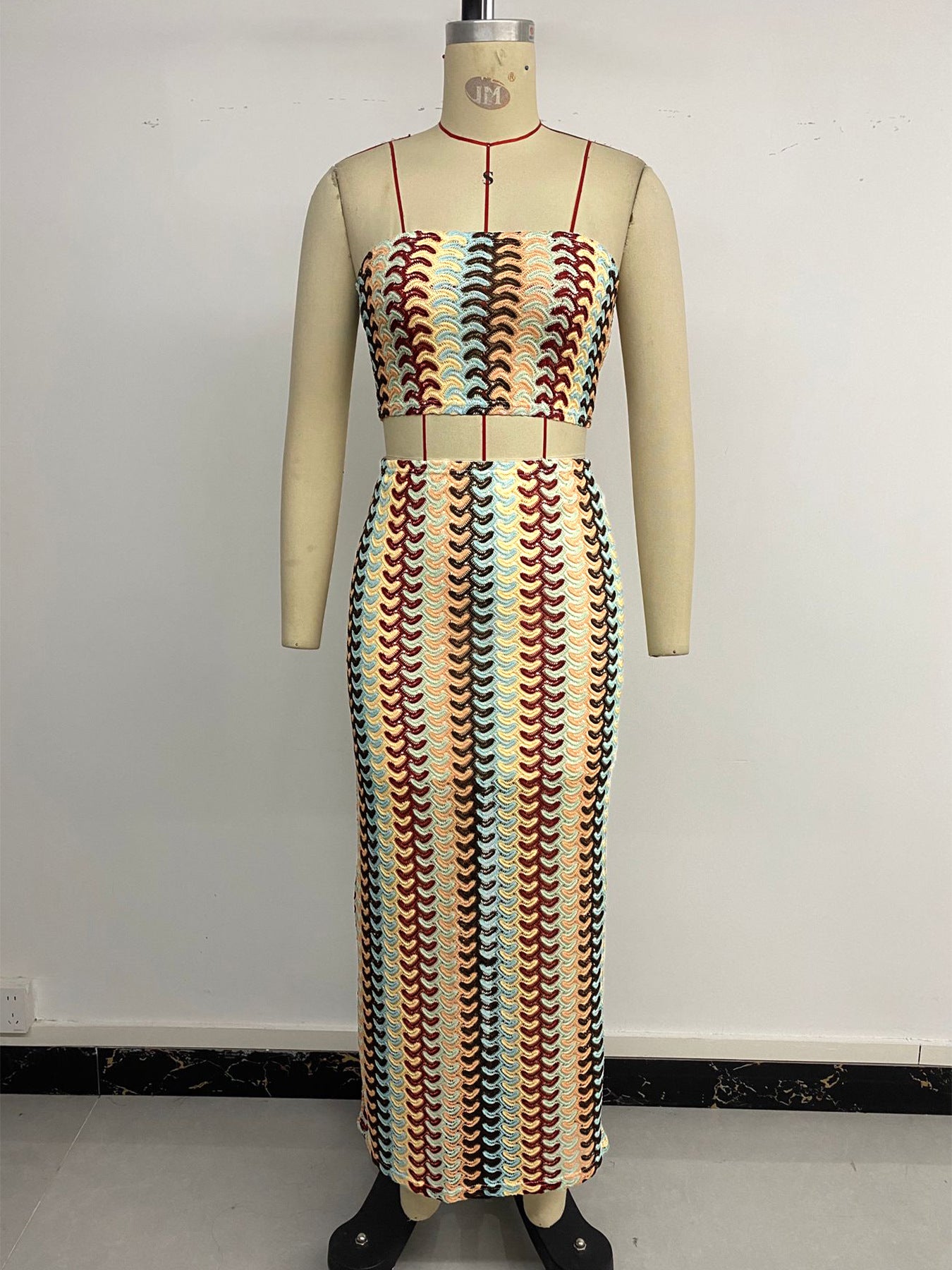 Sexy Tube Top with Split Ends Long Dress Suit for Women