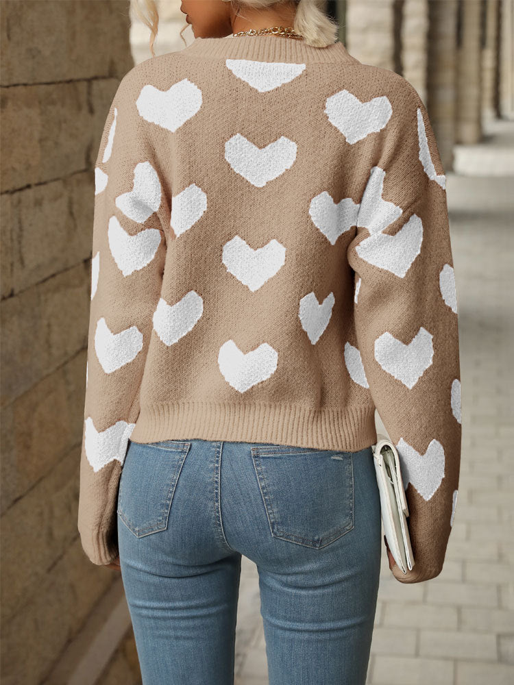 Valentine's Day Love Long Sleeve Pink Sweater