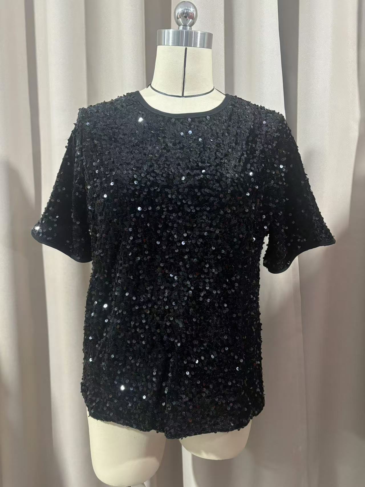 Short Sleeve Bag Neck Crew Neck Top Women's T-Shirt