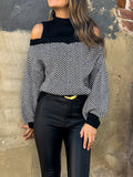 Casual Loose Striped Off Shoulder Sweater Women