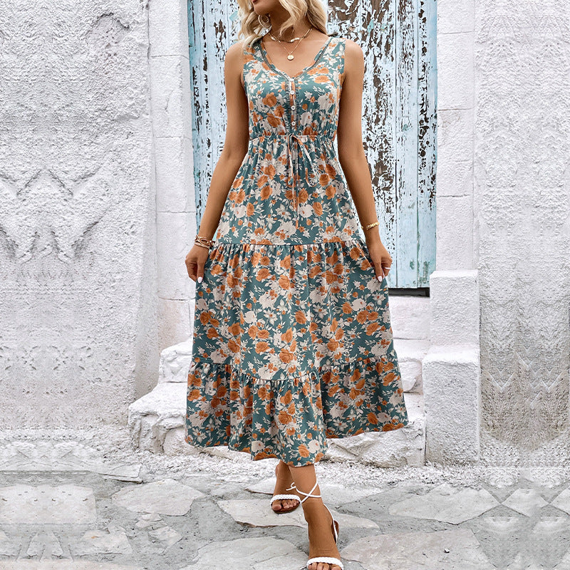 Summer Women's Printed Sleeveless Dress