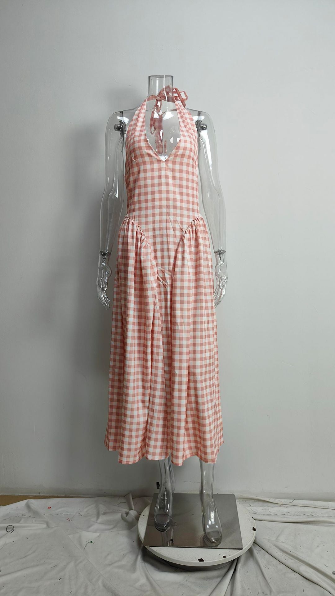 Women's Sweet Neck V-Neck Halter Suspender Dress