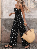 Vintage Polka Dot Tube High Waist Wide Leg Jumpsuit