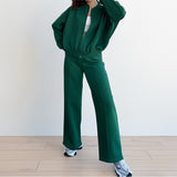 Women Sports and Solid Color Zipper Sport Suit