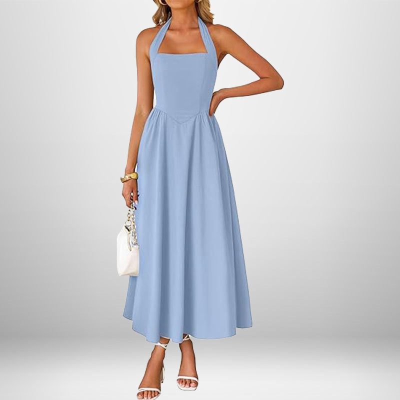 Women Square Neck Halter Dress