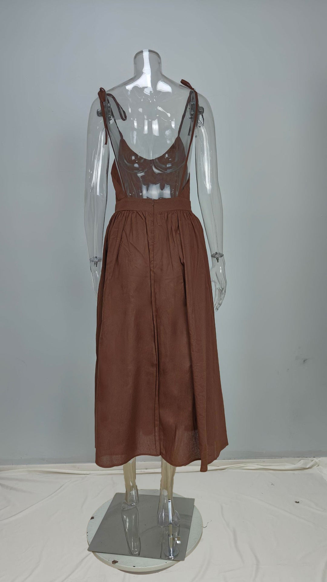 Women's Sexy Solid Color High-waisted Suspender Dress