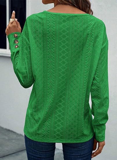 Women's Tops Dressy Casual V Neck Long Sleeve
