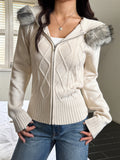 Women Casual Plush Long Sleeve Sweater Jacket Sweater