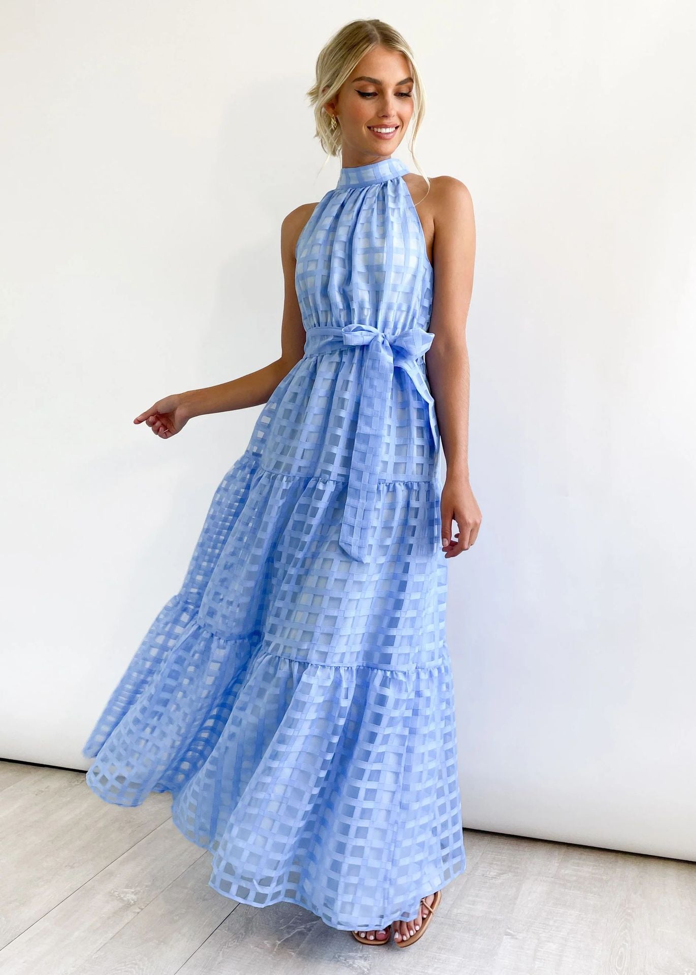 Women's Casual Sleeveless Waist Dress Women's Long Dress