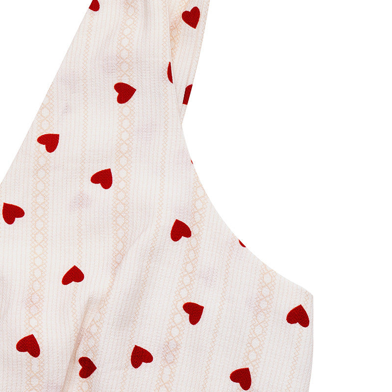 Summer Love Print Halter Short Dress