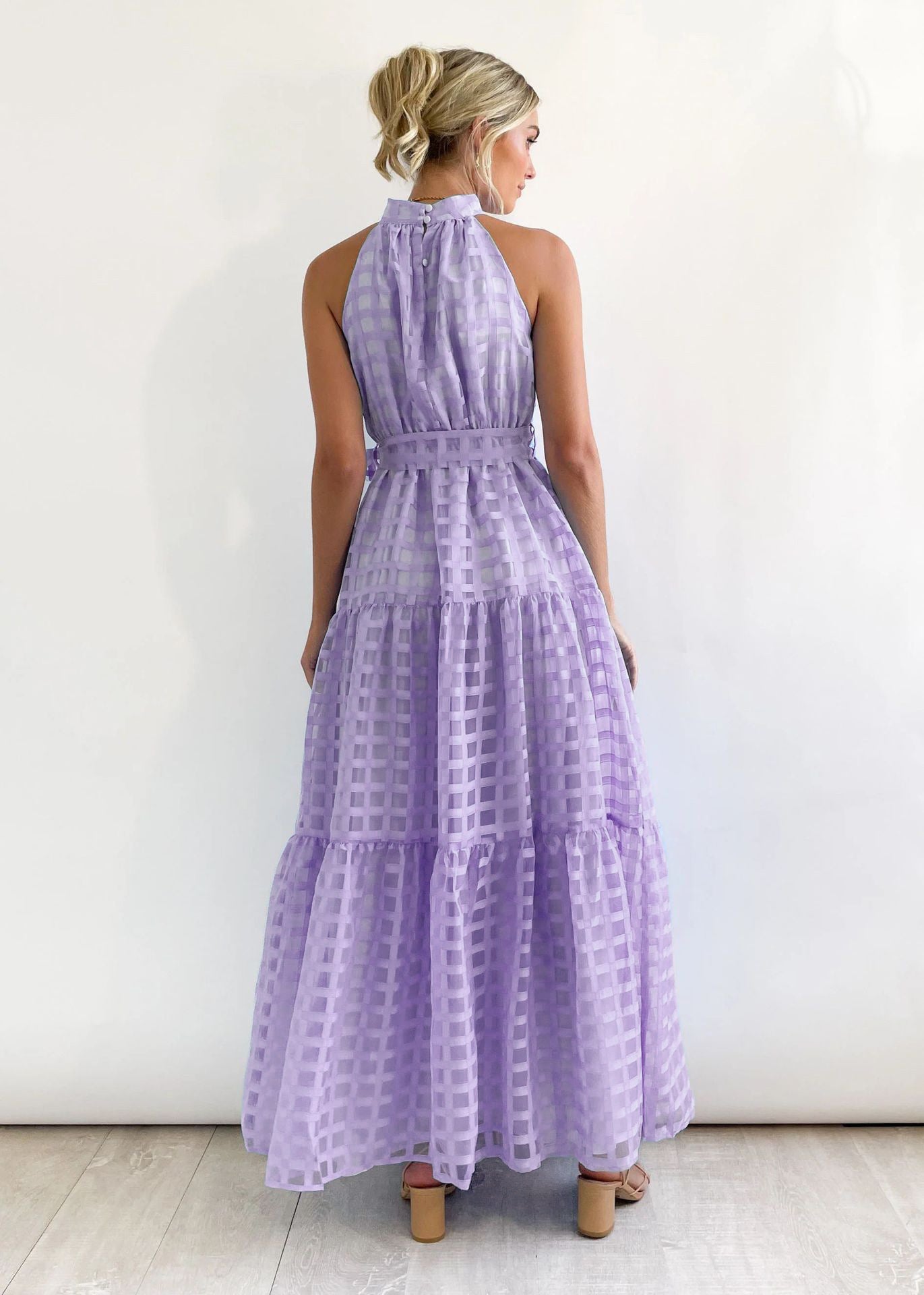 Women's Casual Sleeveless Waist Dress Women's Long Dress