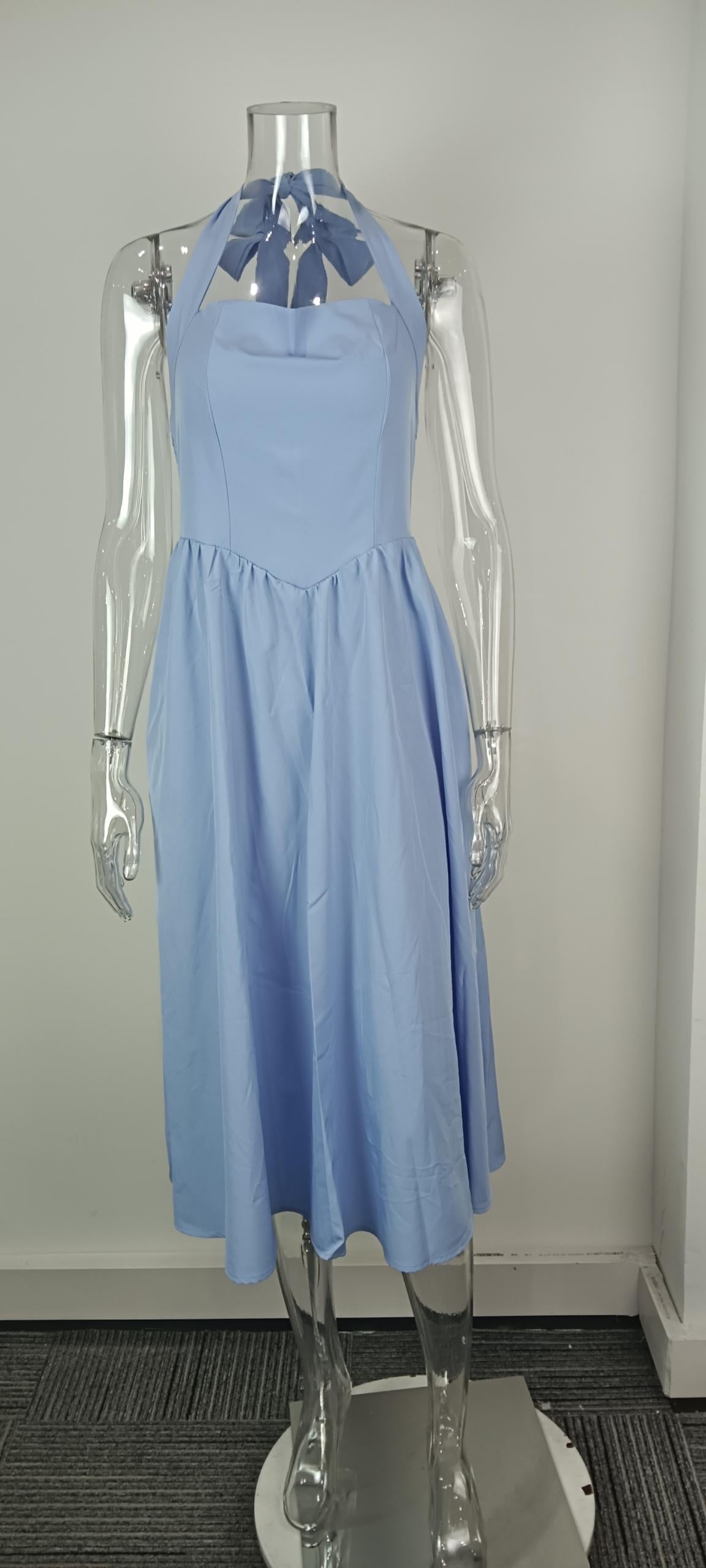 Women Square Neck Halter Dress