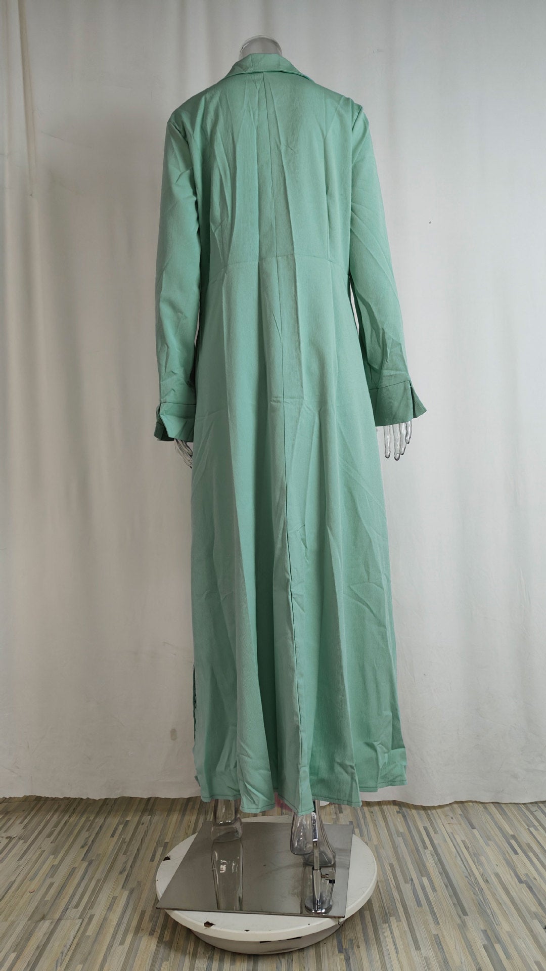 Elegant Solid Color Strap Waist Dress Long Dress