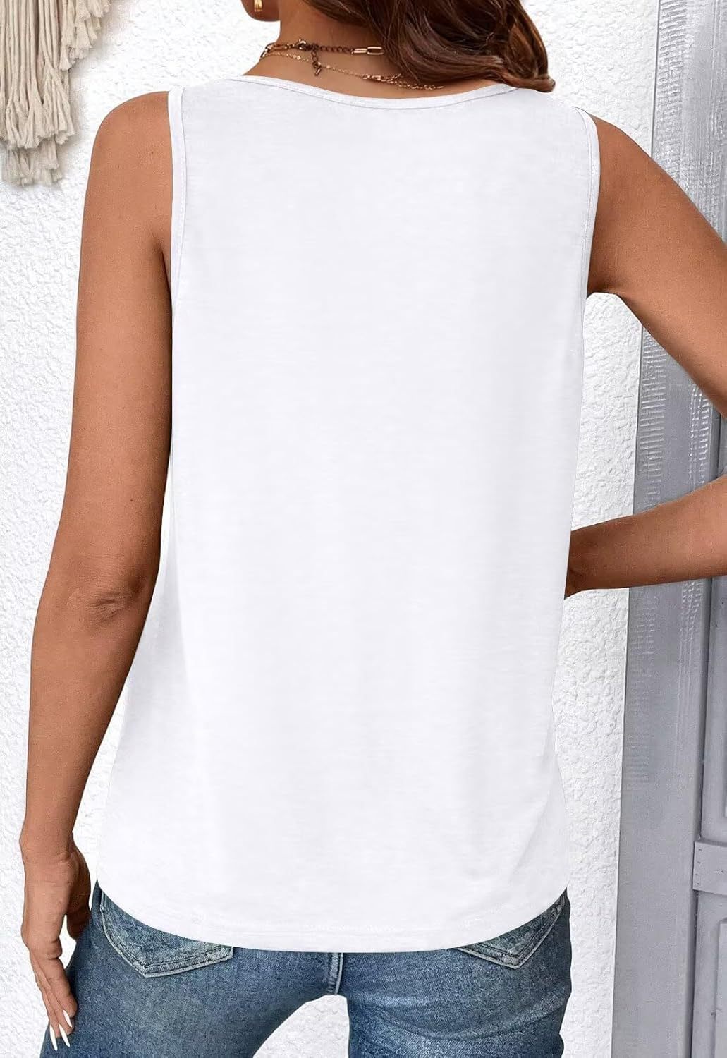 Solid Color V-neck Sleeveless Top Women's Casual Loose Vest Women