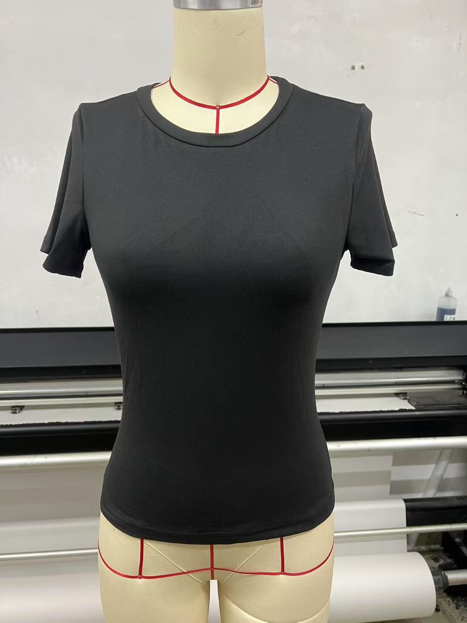 Women T-Shirt Slim-Fit Crew Neck Skinny Sexy Summer Top