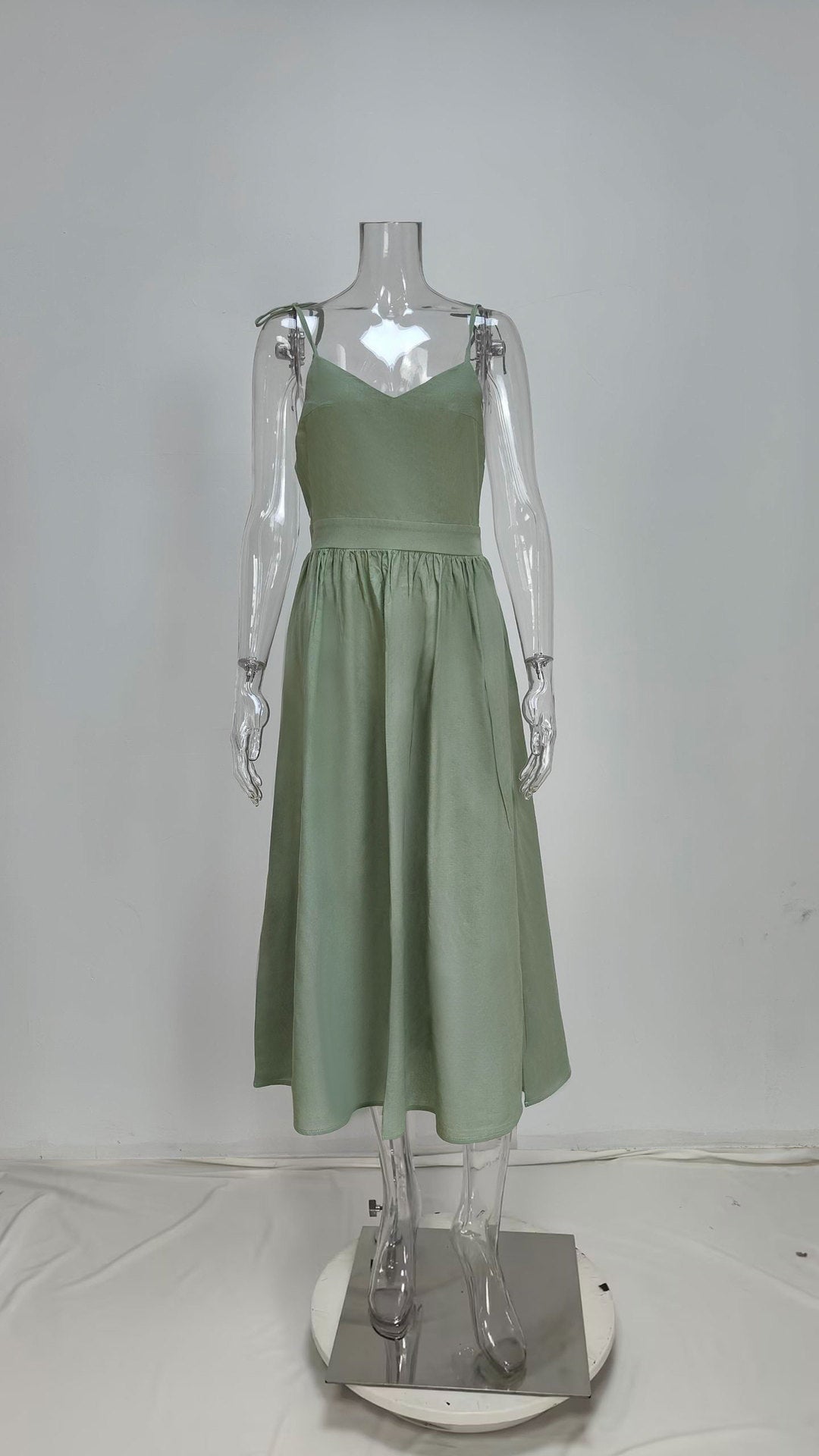 Women's Sexy Solid Color High-waisted Suspender Dress