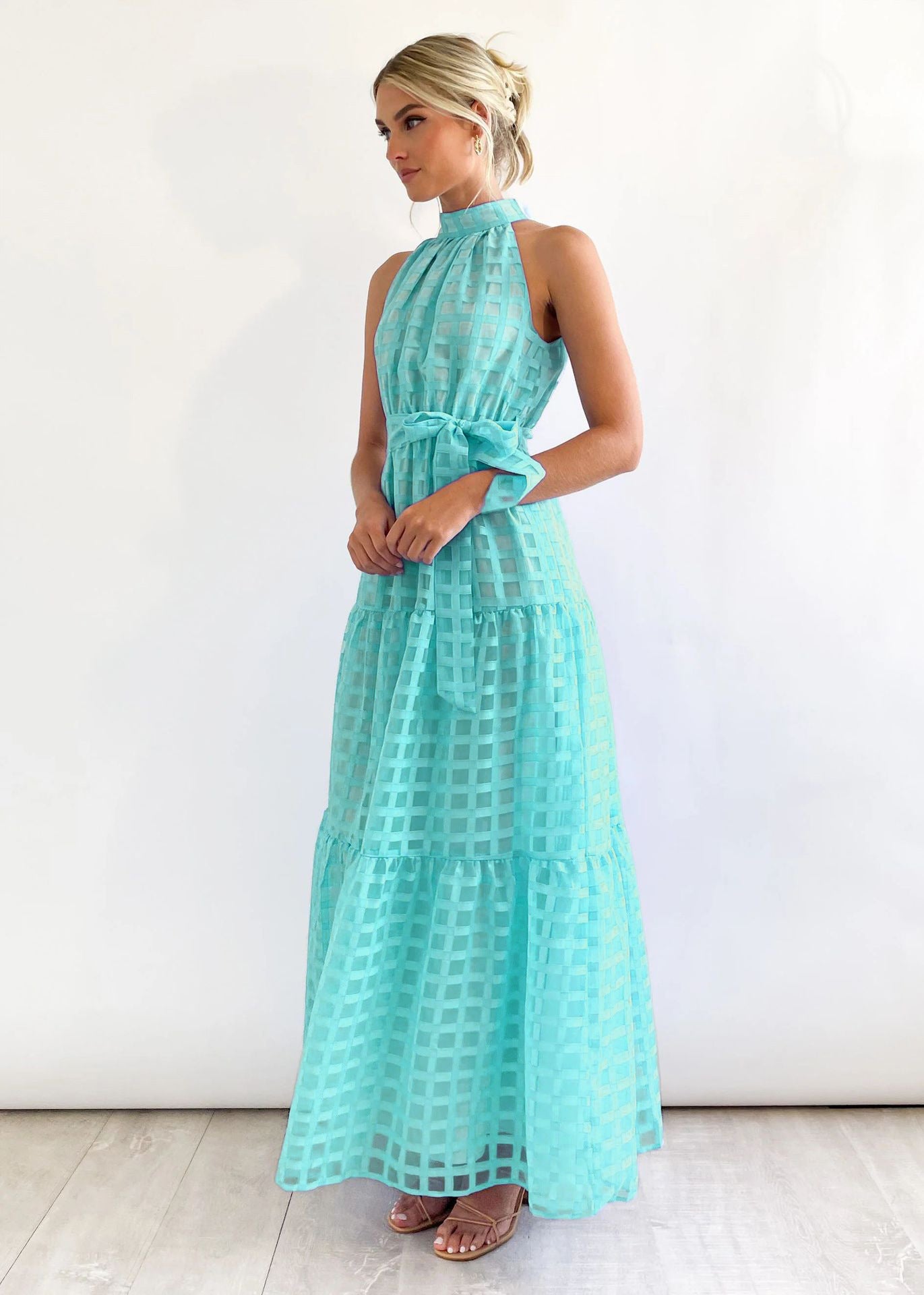 Women's Casual Sleeveless Waist Dress Women's Long Dress