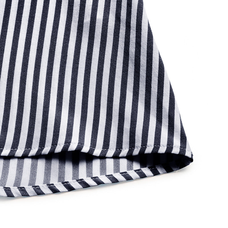 Casual Women's Lace Sleeveless Striped Dress