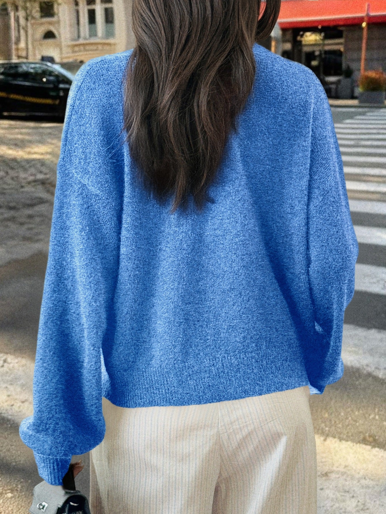 Womens Button Long Sleeve Jacket Sweater Cardigan