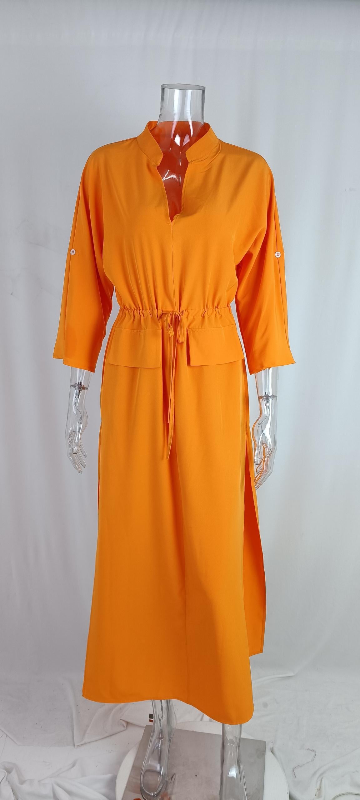 Women's Casual Solid Color V-neck Strap Slim Dress