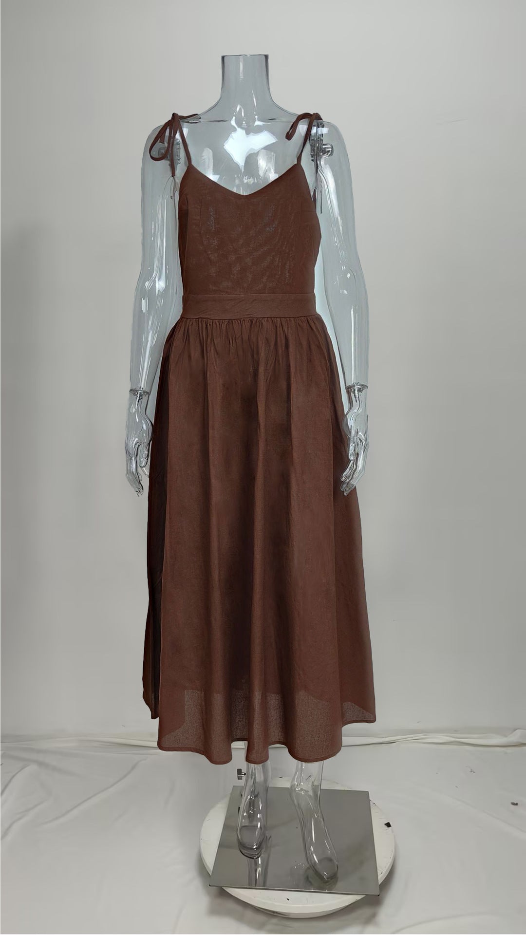 Women's Sexy Solid Color High-waisted Suspender Dress