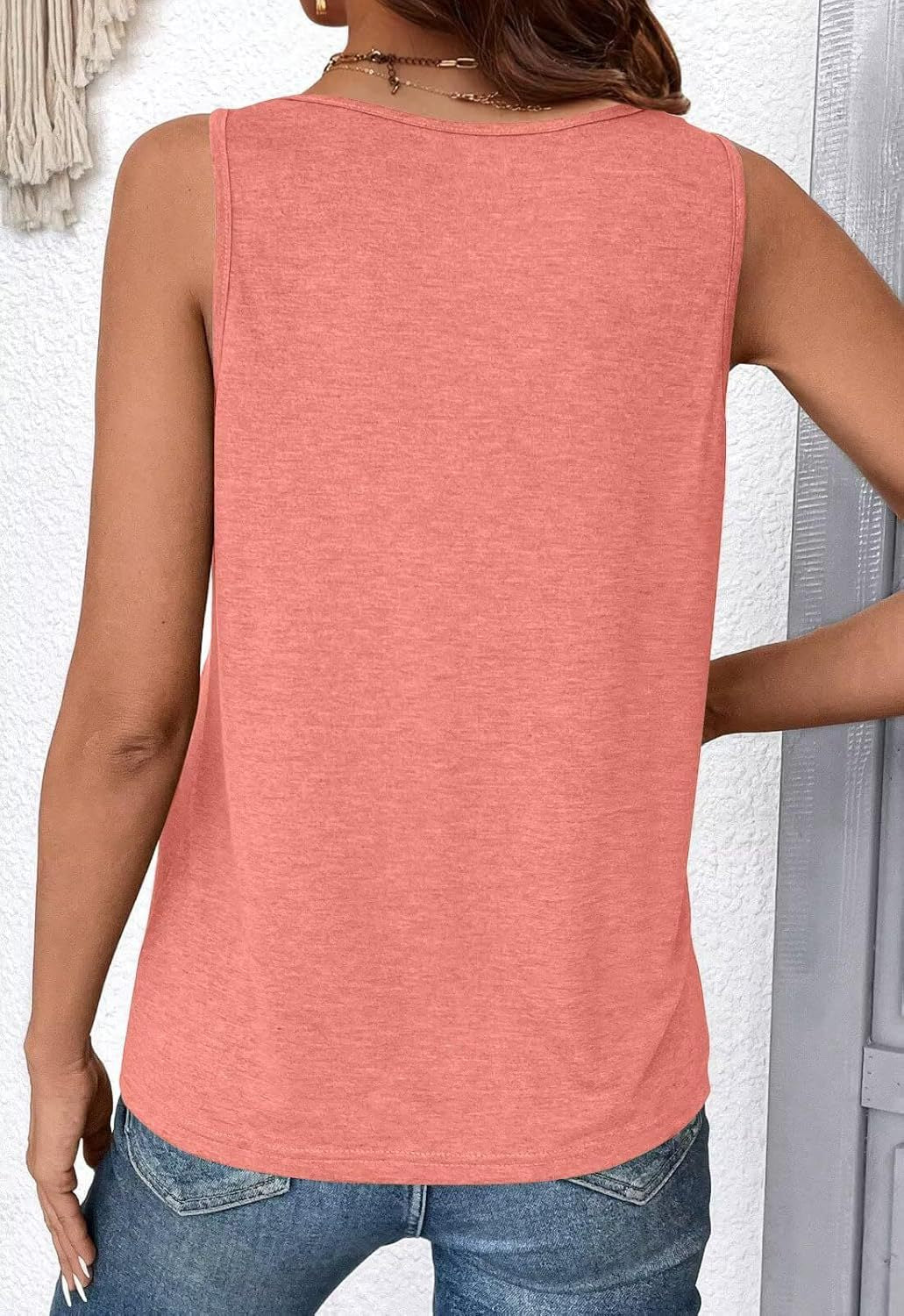 Solid Color V-neck Sleeveless Top Women's Casual Loose Vest Women