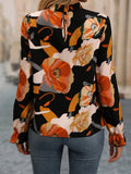 Women's Round Neck Printed Long Sleeve  Blouse Shirt Top