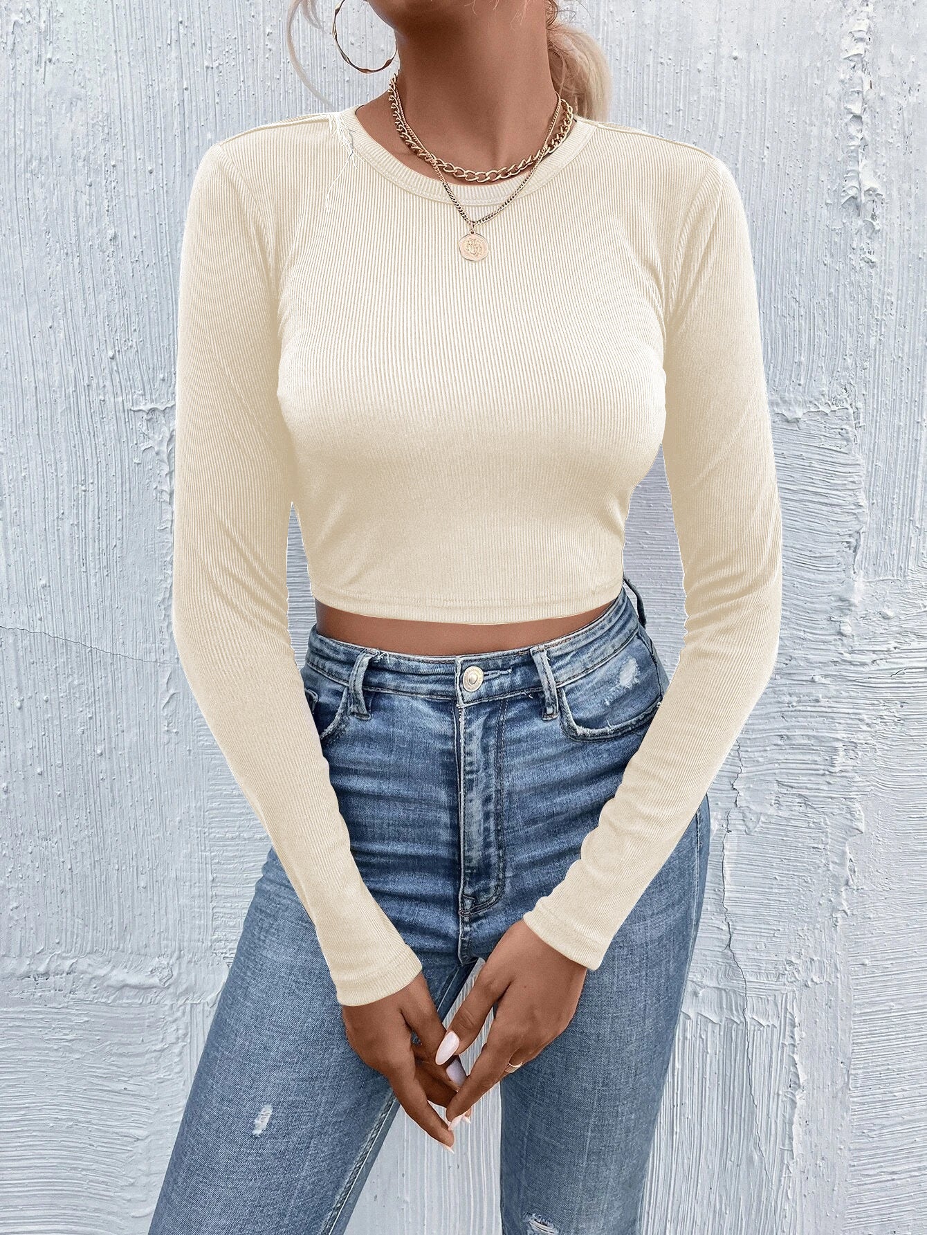 Women's Crew Neck Pullover Casual Long Sleeve T-Shirt Top