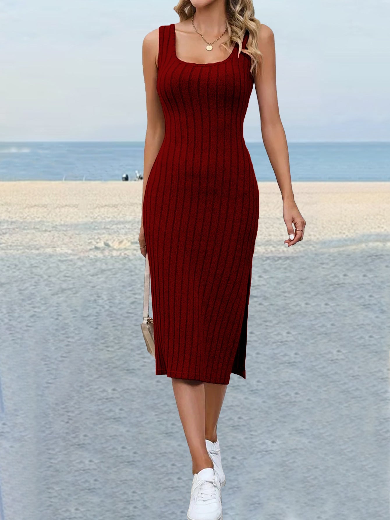 Women Side Split Slim Fit Dress