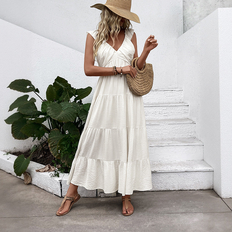 Long Sleeveless V-neck Dress for Women