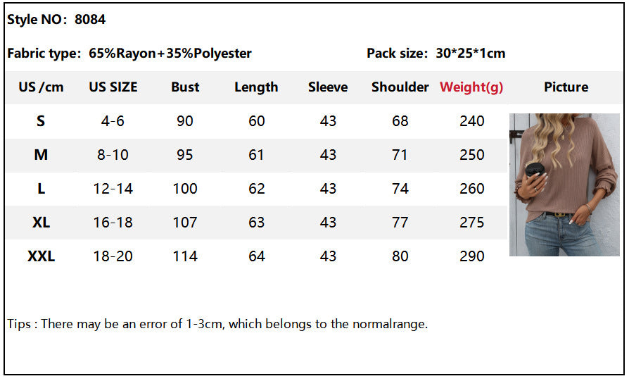 Women's Loose Casual Pit Strip Long Sleeve T-Shirt