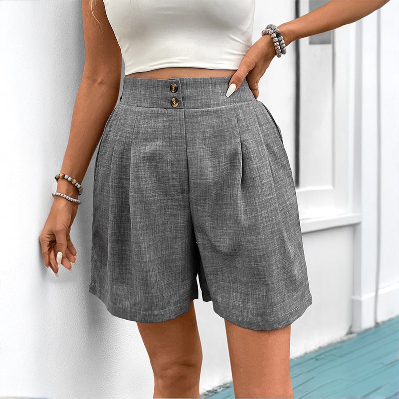 Summer Loose Pants Basic Solid Color Shorts Women