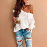 Women's Pullover Hooded Knitted Sweater