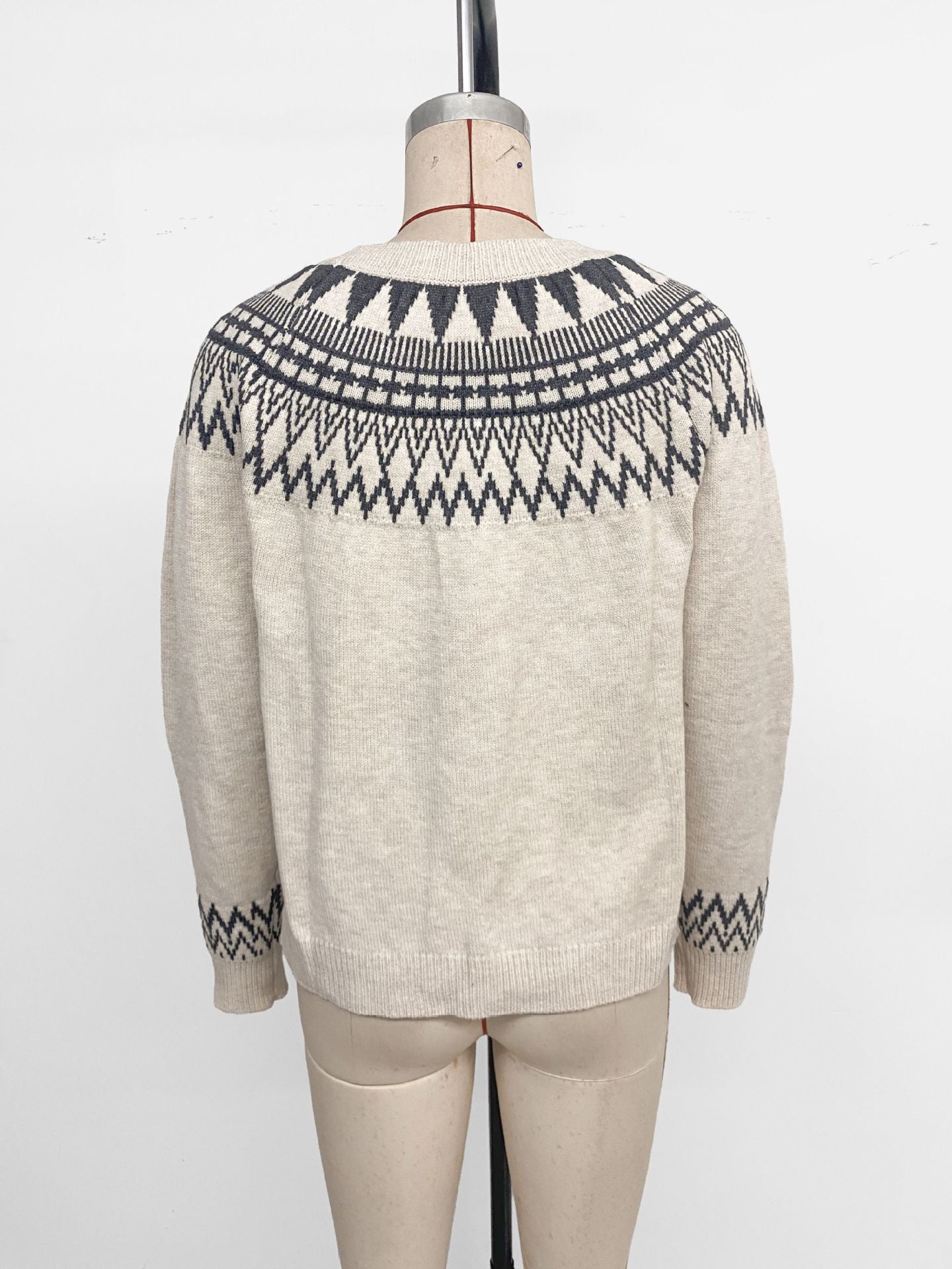Casual Vintage Knitted Sweater Loose Crew Neck Sweater